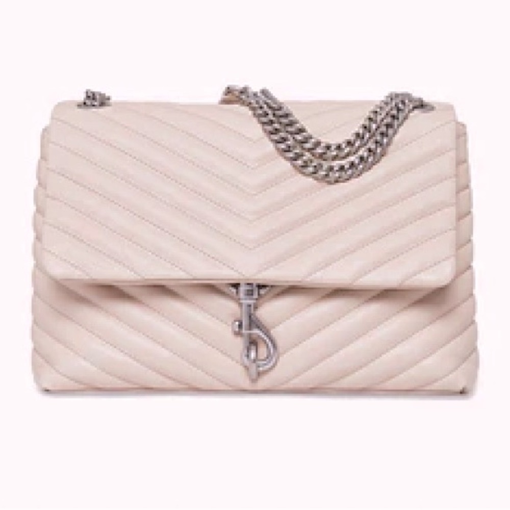 Rebecca Minkoff Leather Edie Flap Bag in Cashmere